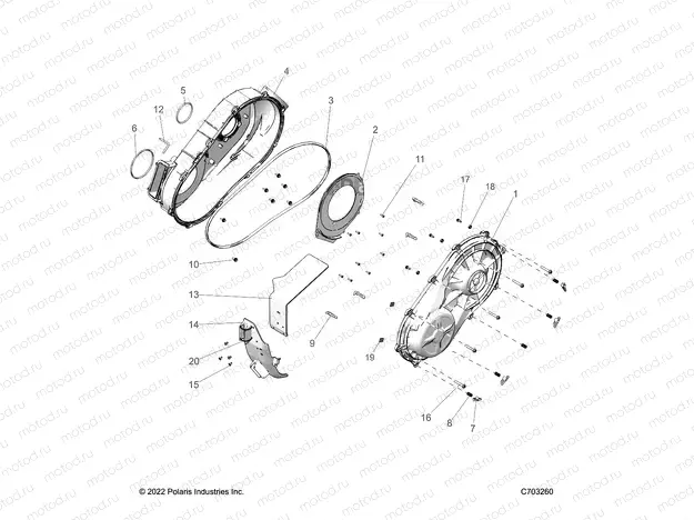 DRIVE TRAIN | DRIVE TRAIN, CLUTCH COVER, INNER/OUTER - Z23RMD2KAK/AJ/BK/BJ (C703260)