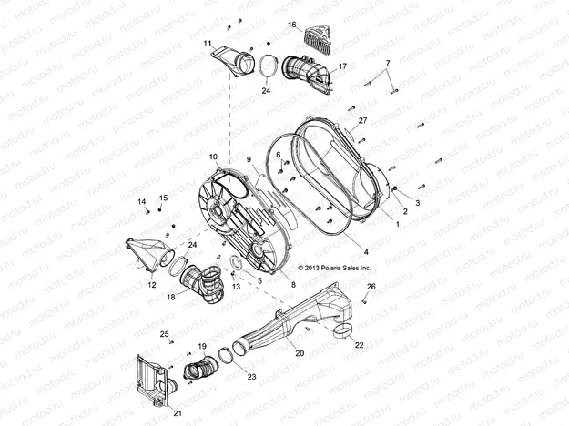 DRIVE TRAIN | DRIVE TRAIN, CLUTCH COVER - R15RUA87/E87/YAA/ZAC ALL OPTIONS (49RGRCLUTCHCVR14CREW)