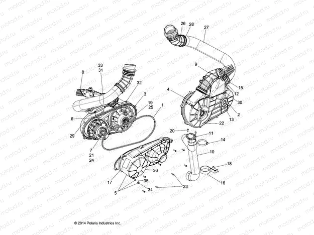 DRIVE TRAIN | DRIVE TRAIN, CLUTCH OVER AND DUCTING - Z15VDE99FV (49RGRCLUTCHCVR14RZR1000)
