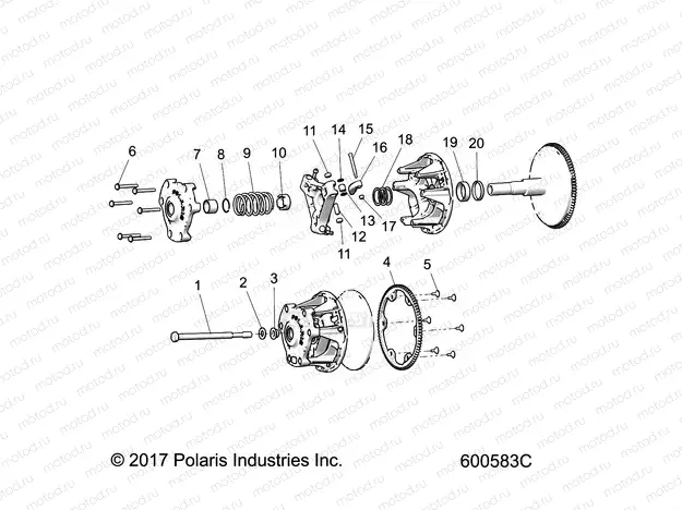 DRIVE TRAIN | DRIVE TRAIN, CLUTCH, PRIMARY - S20EDP8RS/8REM ALL OPTIONS (600583C)