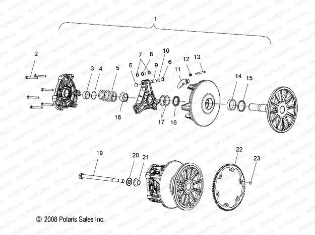 DRIVE TRAIN | DRIVE TRAIN, CLUTCH, PRIMARY - S20EFK6PSA/6PEB (49SNOWDRIVECLUTCH09600TRG)