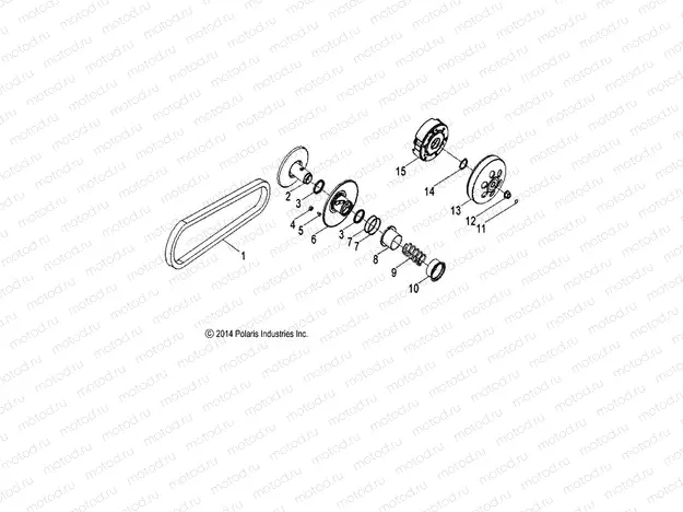 DRIVE TRAIN | DRIVE TRAIN, CLUTCH, SECONDARY - R15YAV17AA/AF/BA/BF (49RGRCLUTCHDVN09RZR170)