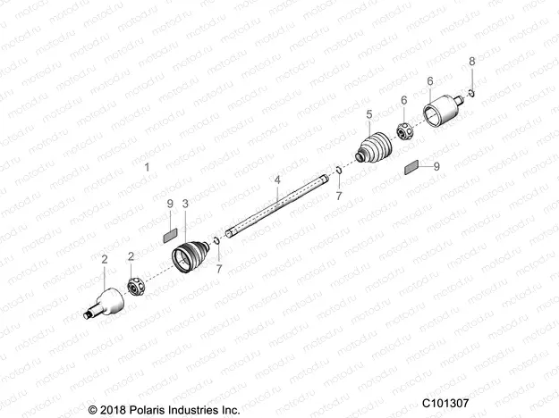 DRIVE TRAIN | DRIVE TRAIN, DRIVE SHAFT, FRONT - A18SXA85B1/B7/SXE85BM/BS/B9 (C101307)