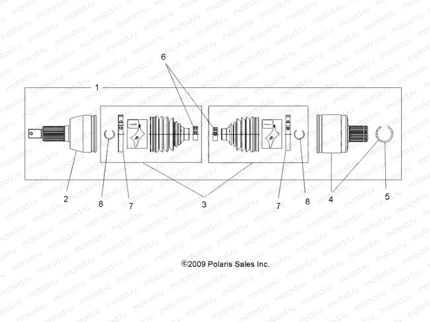 DRIVE TRAIN | DRIVE TRAIN, DRIVE SHAFT, REAR - A10ZX85FL/FF (49ATVSHAFTDRIVERR1332809)
