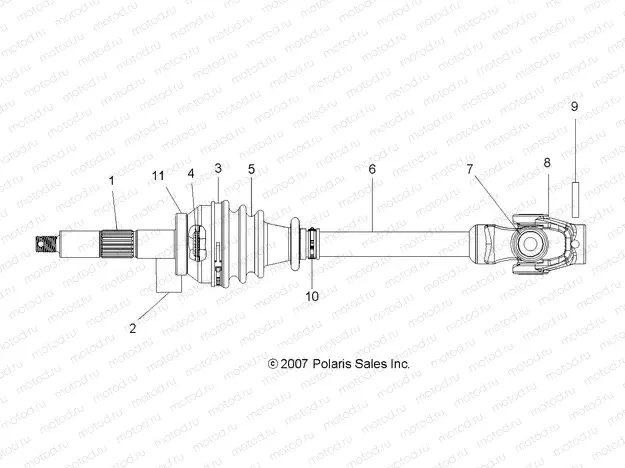DRIVE TRAIN | DRIVE TRAIN, FRONT DRIVE SHAFT - A09BG50AA (49ATVSHAFTDRIVE08SCRAM)