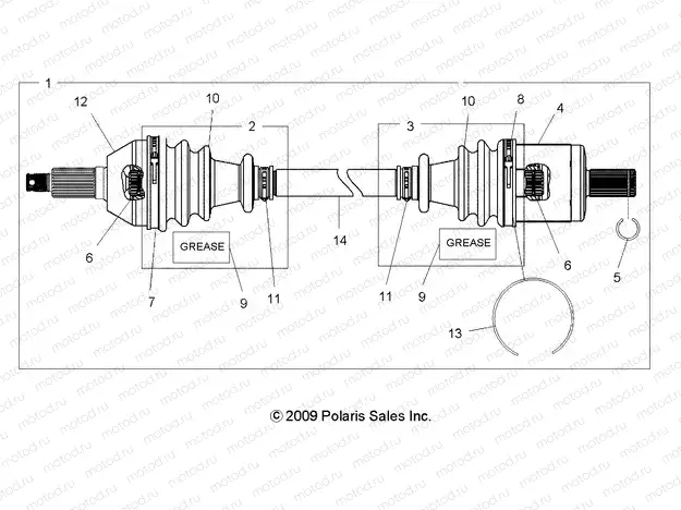DRIVE TRAIN | DRIVE TRAIN, FRONT DRIVE SHAFT - R13RC08GA/GH/FA/FH (49LEVSHAFTDRV10SDW)