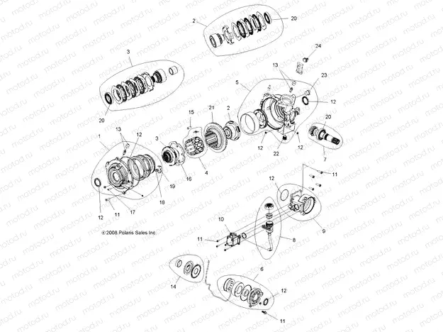 DRIVE TRAIN | DRIVE TRAIN, FRONT GEARCASE INTERNALS - A09ZN85/8X ALL OPTIONS (49ATVGEARCASEFWBD09SPXP550)