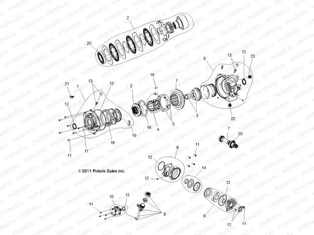 DRIVE TRAIN | DRIVE TRAIN, FRONT GEARCASE INTERNALS - A12ZN8EAD/EAH/EAL/EAM/EAO/EAS/EAT (49ATVGEARCASE1332963)