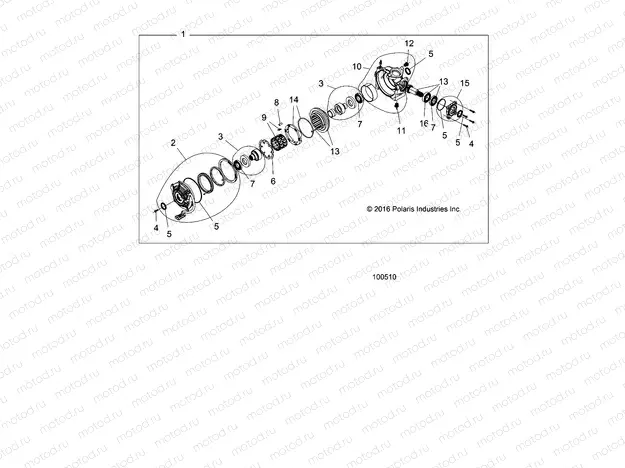 DRIVE TRAIN | DRIVE TRAIN, FRONT GEARCASE INTERNALS - A16SXN85A3 (100510)