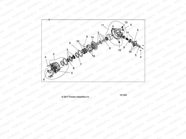 DRIVE TRAIN | DRIVE TRAIN, FRONT GEARCASE INTERNALS - A18SXE85BM/BS/B9 (101305)