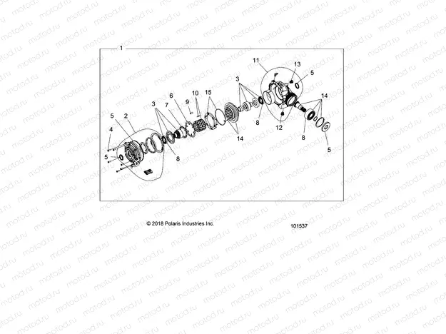 DRIVE TRAIN | DRIVE TRAIN, FRONT GEARCASE INTERNALS - A23SLE95FK/S95CK/S95FK (101537)