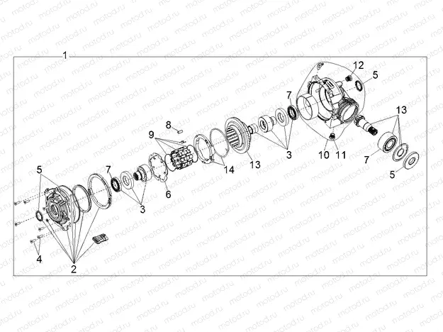 DRIVE TRAIN | DRIVE TRAIN, FRONT GEARCASE INTERNALS (FROM 6/01/2017) - R17RTE87A1/A4/B4/B1/AU