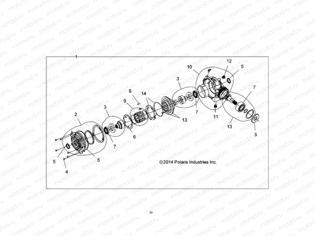 DRIVE TRAIN | DRIVE TRAIN, FRONT GEARCASE INTERNALS (IF BUILT BEFORE 8/29/16) - Z17VBE87AB/AK/AM/LK (49RGRTRANS1333243)