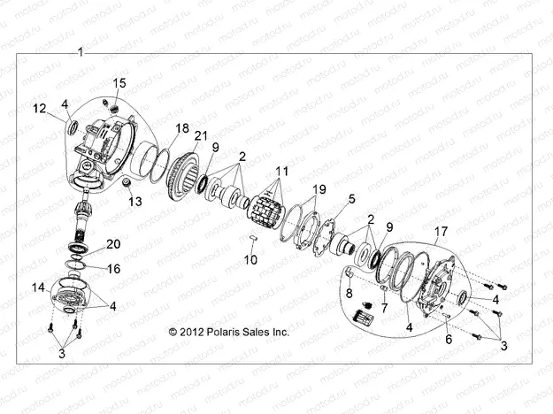 DRIVE TRAIN | DRIVE TRAIN, FRONT GEARCASE INTERNALS - R13HR76AG/AR (49RGRGEARCASE1333066)