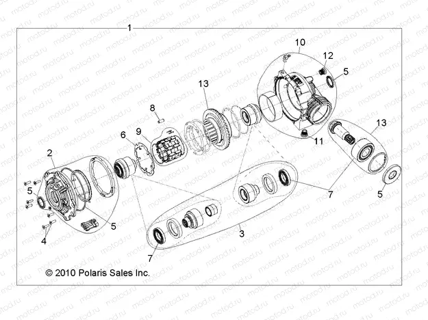 DRIVE TRAIN | DRIVE TRAIN, FRONT GEARCASE INTERNALS - R13TH90DG (49RGRTRANSINTL11RZR)