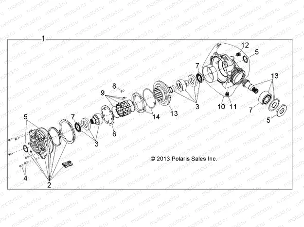 DRIVE TRAIN | DRIVE TRAIN, FRONT GEARCASE INTERNALS - R141D9JDA/2D9JDA (49BRUTUSGCFRT13)