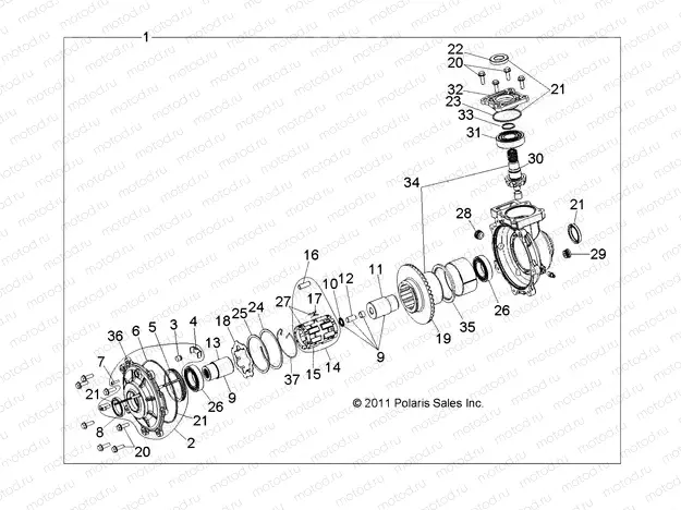 DRIVE TRAIN | DRIVE TRAIN, FRONT GEARCASE INTERNALS - R15RMAEGJ/GC/EJ (49RGRTRANSINTL1332990)