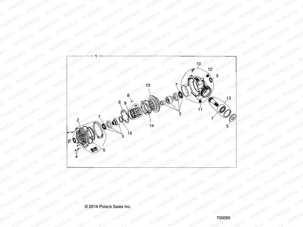 DRIVE TRAIN | DRIVE TRAIN, FRONT GEARCASE INTERNALS - R15RTED1EA (700095)