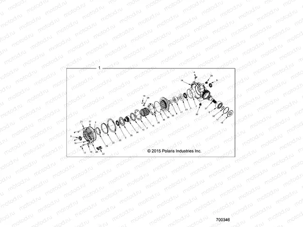 DRIVE TRAIN | DRIVE TRAIN, FRONT GEARCASE INTERNALS - R17RTED1N1 (700346)