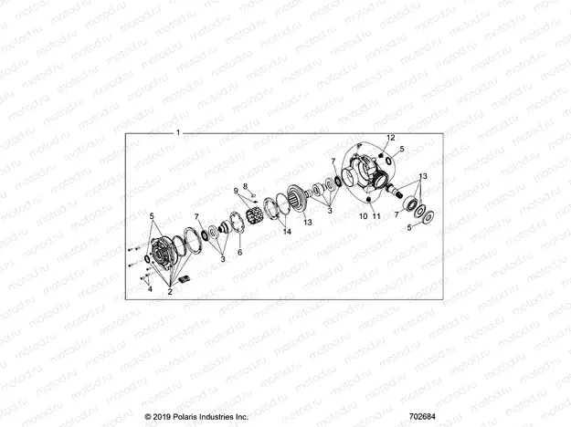 DRIVE TRAIN | DRIVE TRAIN, FRONT GEARCASE INTERNALS - R20CCA57A1/A7/B1/B7 (702684)