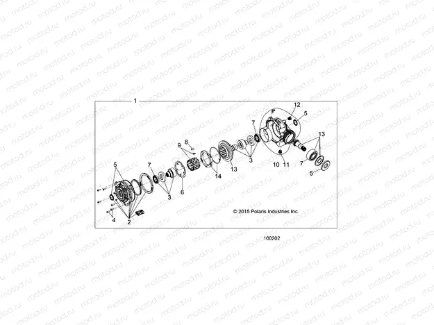 DRIVE TRAIN | DRIVE TRAIN, FRONT GEARCASE INTERNALS (TO 7/1/16) - A16DAA57N1/E57NM (100202)