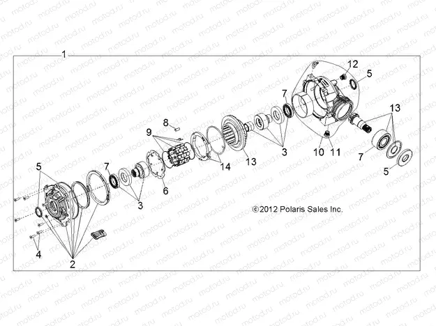 DRIVE TRAIN | DRIVE TRAIN, FRONT GEARCASE - R19RSU99A9/AD/B9/BD (49RGRTRANSINTL13900XP)