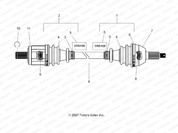 DRIVE TRAIN | DRIVE TRAIN, FRONT HALF SHAFT - R11VH76/VY76 ALL OPTIONS (49ATVSHAFTDRIVE08VISTA)