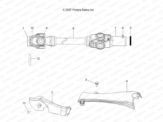 DRIVE TRAIN | DRIVE TRAIN, FRONT PROP SHAFT - A09BG50AA (49ATVSHAFTPROP08SCRAM)