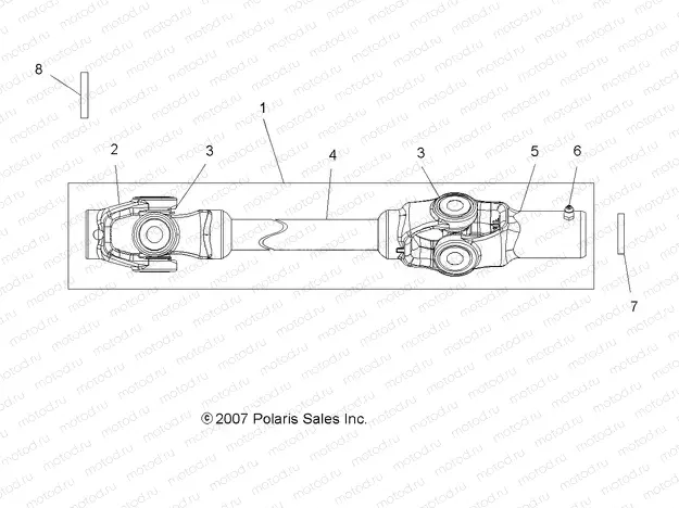 DRIVE TRAIN | DRIVE TRAIN, FRONT PROP SHAFT (Built 8/22/07 and Before) - A08MN76AF/AL/AQ/AS/AX (49ATVSHAFTPROP08SP800EFI)