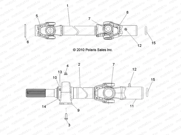 DRIVE TRAIN | DRIVE TRAIN, FRONT PROP SHAFT - R13WH76AG/AR/EAH/EAI (49RGRSHAFTPROP11800CREW)