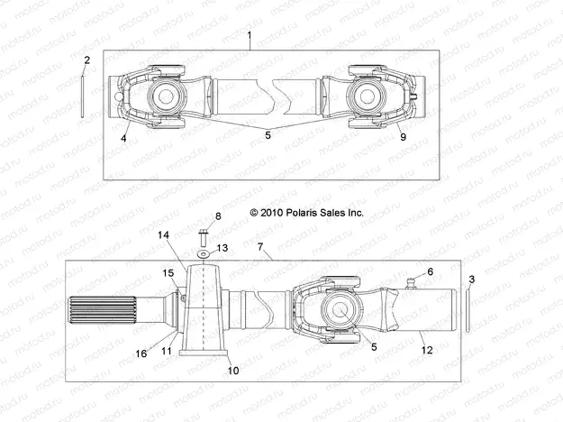 DRIVE TRAIN | DRIVE TRAIN, FRONT PROP SHAFT - R13XE76AD/EAI (49RGRSHAFTPROP11RZR4)