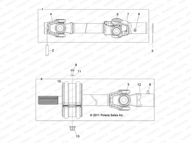 DRIVE TRAIN | DRIVE TRAIN, FRONT PROP SHAFT - R13XT87AA/9EAK (49RGRSHAFTPROP12RZRXP900)