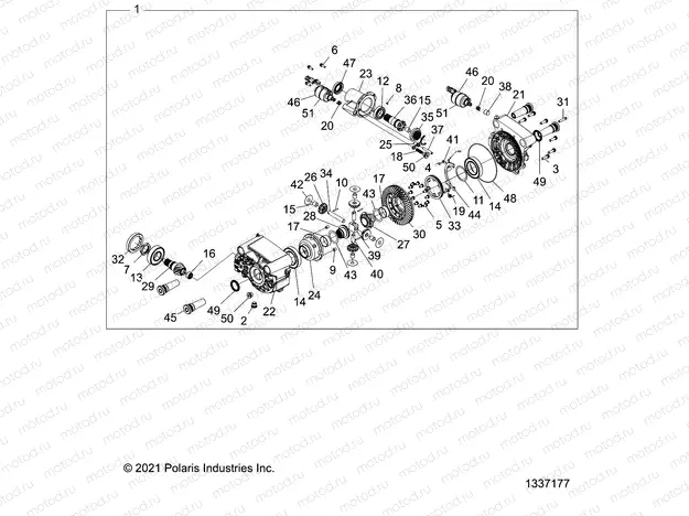 DRIVE TRAIN | DRIVE TRAIN, GEARCASE, FRONT, INTERNALS - Z22RME2KAG/BG/K2KAN/BN (N/A)
