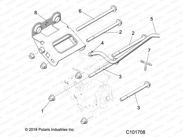 DRIVE TRAIN | DRIVE TRAIN, GEARCASE MOUNTING, REAR - A20SGE95AK (C101708)