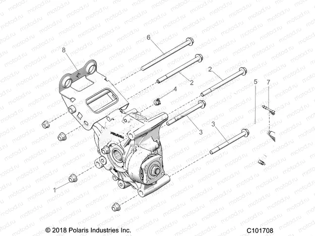 DRIVE TRAIN | DRIVE TRAIN, GEARCASE MOUNTING, REAR - A22SLE95FJ/S95CJ/S95FJ (C101708)
