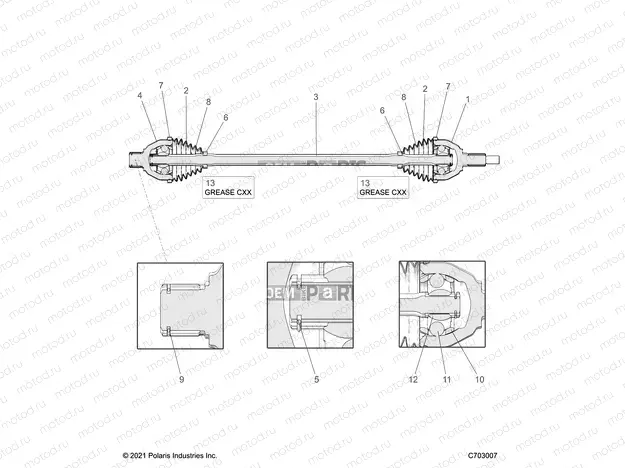 DRIVE TRAIN | DRIVE TRAIN, HALF SHAFT, FRONT - Z22G4L92AG/AL/BG/BL (C703007)