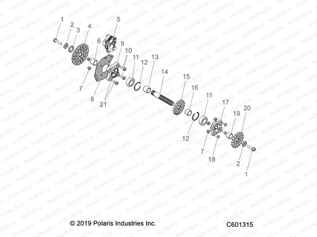 DRIVE TRAIN | DRIVE TRAIN, JACKSHAFT AND BRAKE DISC - J20DRBXXX/DRCXXX ALL OPTIONS (C601315)