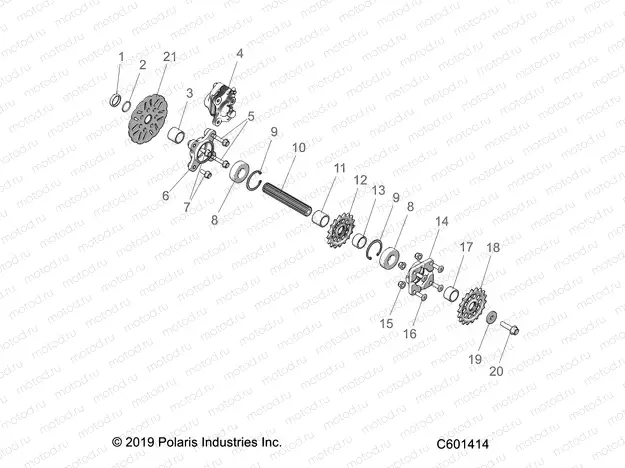DRIVE TRAIN | DRIVE TRAIN, JACKSHAFT AND BRAKE DISC - J20URRXXXA (C601414)