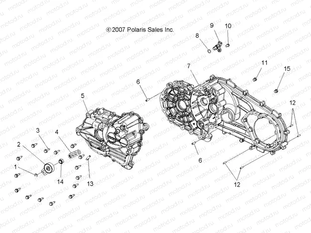 DRIVE TRAIN | DRIVE TRAIN, MAIN GEARCASE - A10LB27AA (49ATVTRANSCVR08HAWKINTL)