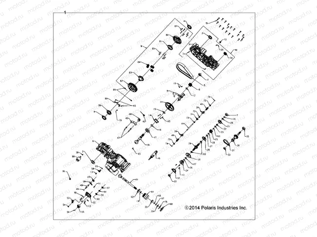 DRIVE TRAIN | DRIVE TRAIN, MAIN GEARCASE - A22SWE57F1/S57C1/C2/C5 (49ATVGEARCASE1333274)
