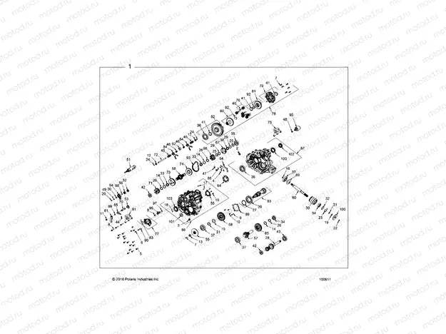 DRIVE TRAIN | DRIVE TRAIN, MAIN GEARCASE (FROM 2/23/16) - A16DAA57F1/F2/E57FM (100611)