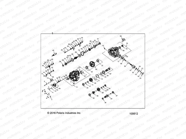 DRIVE TRAIN | DRIVE TRAIN, MAIN GEARCASE (FROM 2/23/16) - A16DAA57N1/E57NM (100612)
