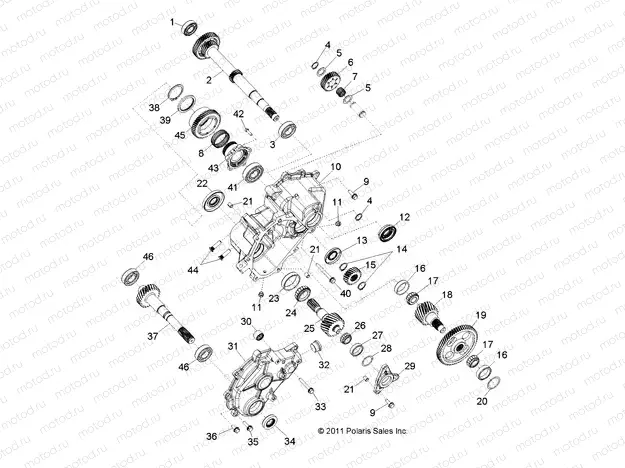DRIVE TRAIN | DRIVE TRAIN, MAIN GEARCASE INTERNAL COMPONENTS 1 - R12VE76FX/FI (49RGRTRANS12RZRSI)
