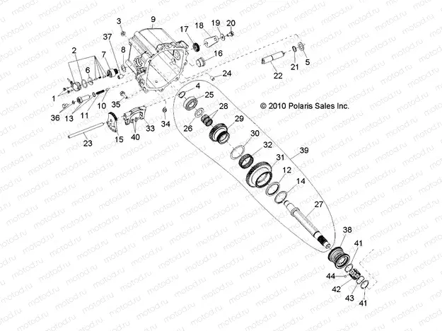 DRIVE TRAIN | DRIVE TRAIN, MAIN GEARCASE INTERNAL COMPONENTS 2 - R13VE76FX/FI (49RGRTRANSINTL211RZRSI)