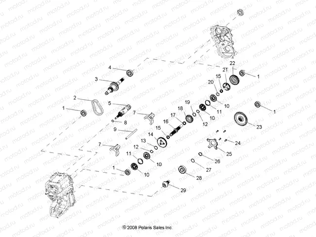 DRIVE TRAIN | DRIVE TRAIN, MAIN GEARCASE INTERNAL - R09RB50AF (49RGRTRANSINTL095002X4)