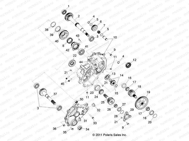 DRIVE TRAIN | DRIVE TRAIN, MAIN GEARCASE INTERNALS 1 - R11VH76/VY76 ALL OPTIONS (49RGRTRANSINTL11RZRS)