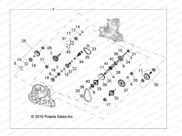 DRIVE TRAIN | DRIVE TRAIN, MAIN GEARCASE INTERNALS - A13DN8EFW (49ATVTRANSINTL1332847)
