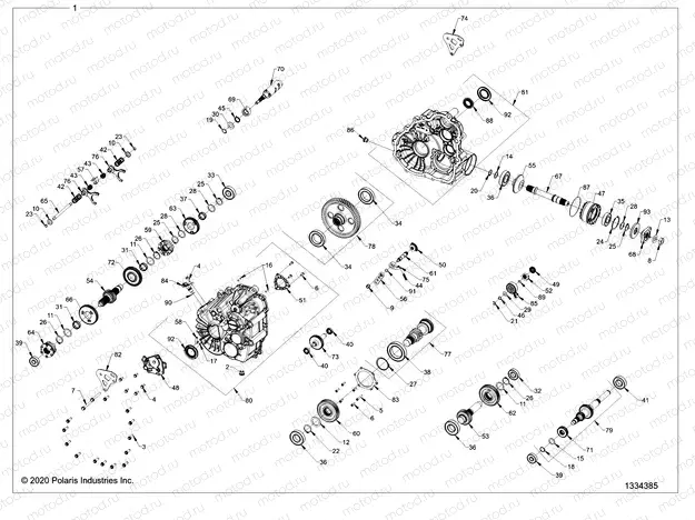 DRIVE TRAIN | DRIVE TRAIN, MAIN GEARCASE INTERNALS (FROM 3/2/2020) - Z20P4L92AG/AP/BG/BP/LG/G92AG/AP/LG (1334385)