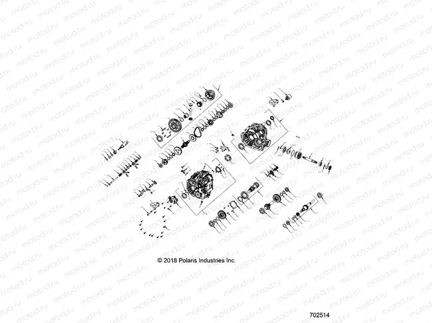 DRIVE TRAIN | DRIVE TRAIN, MAIN GEARCASE INTERNALS (FROM 7/1/2018) - R19RSU99AS/BS (702514)