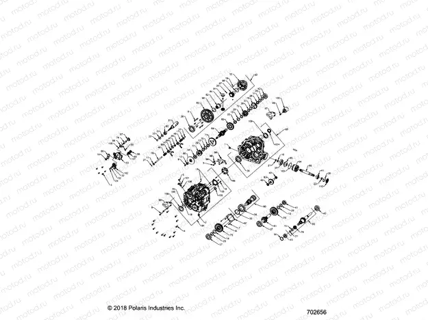 DRIVE TRAIN | DRIVE TRAIN, MAIN GEARCASE INTERNALS (FROM 9/30/2019) - R19RRED4F1/N1/J1/SD4C1 (702656)